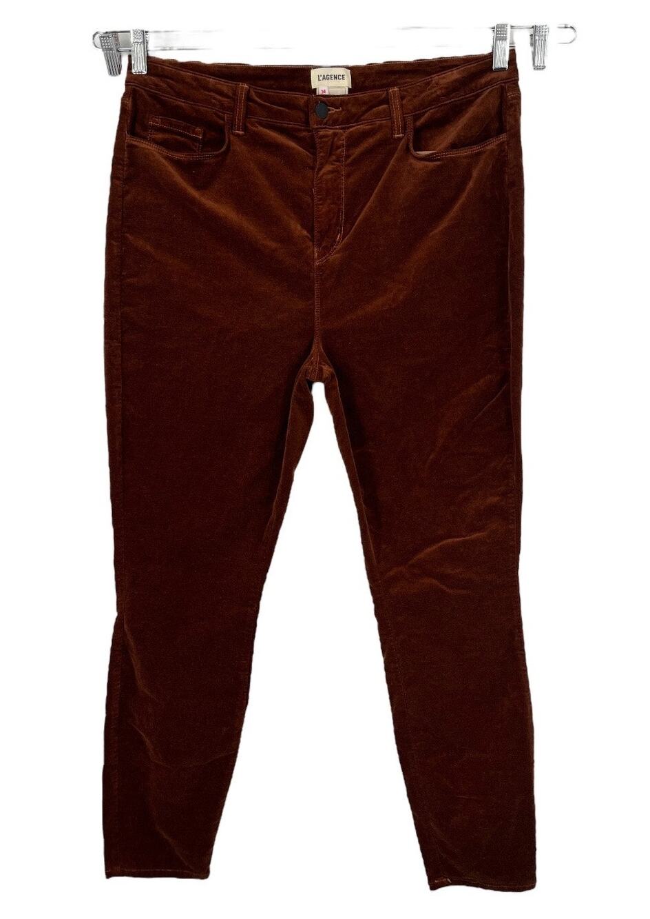L'Agence Jeans Monique skinny velvet brown size 34